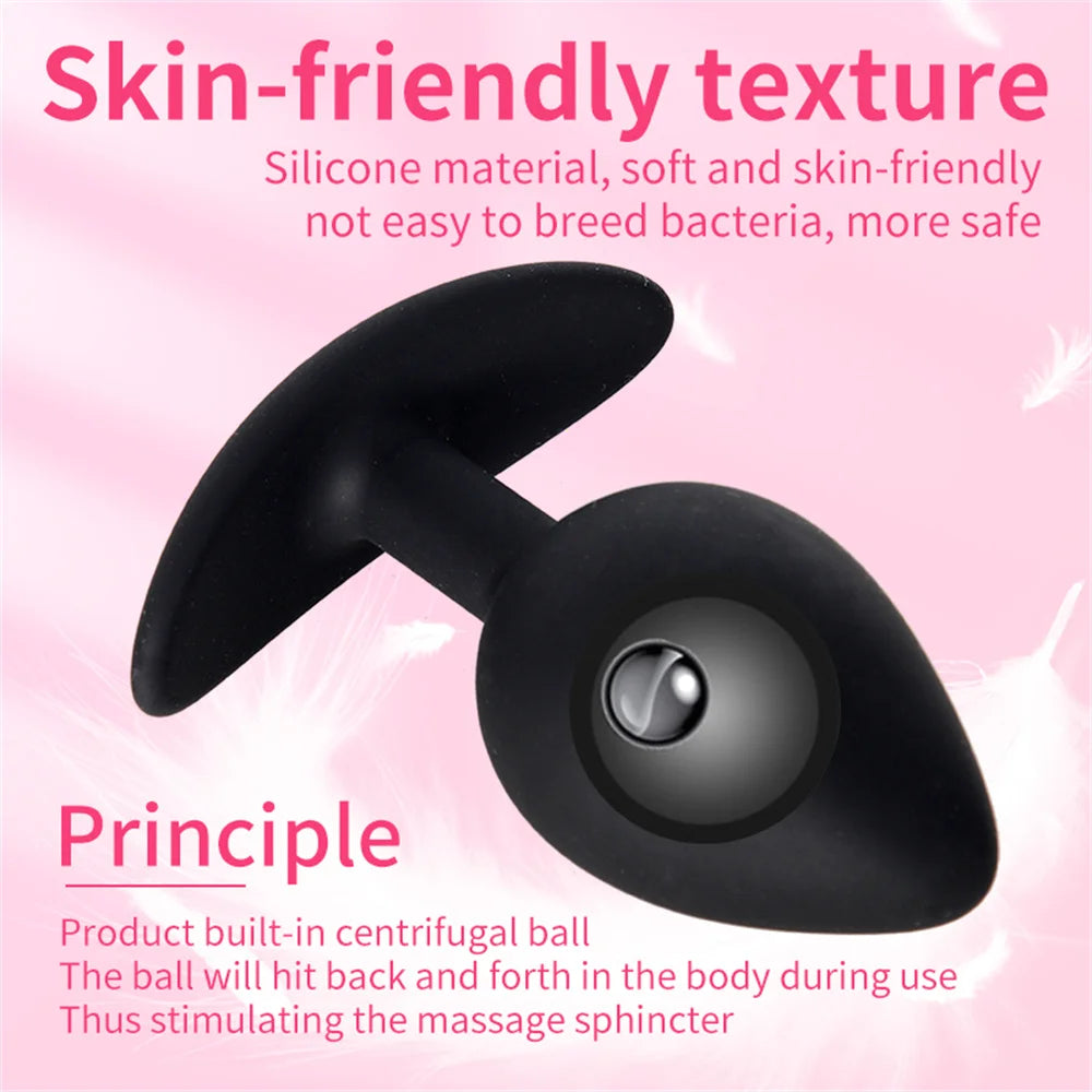Butt Plug with Metal Rolling Ball