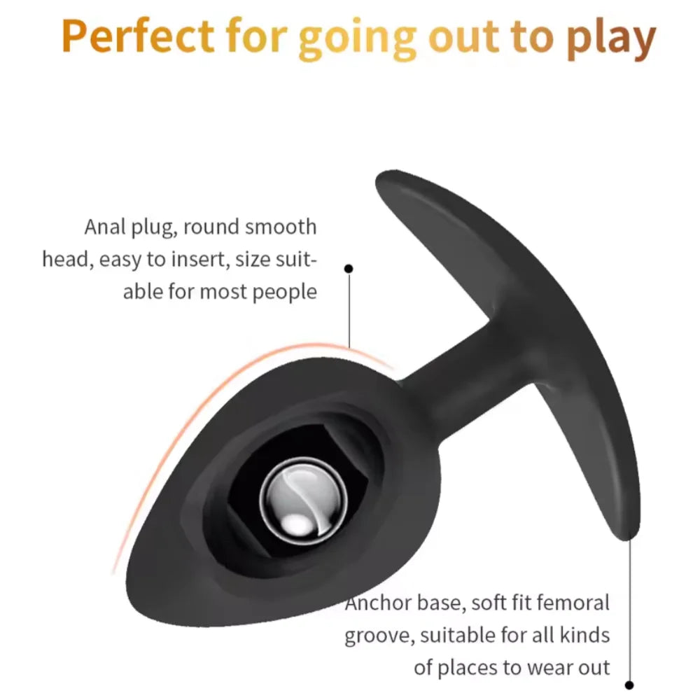 Butt Plug with Metal Rolling Ball